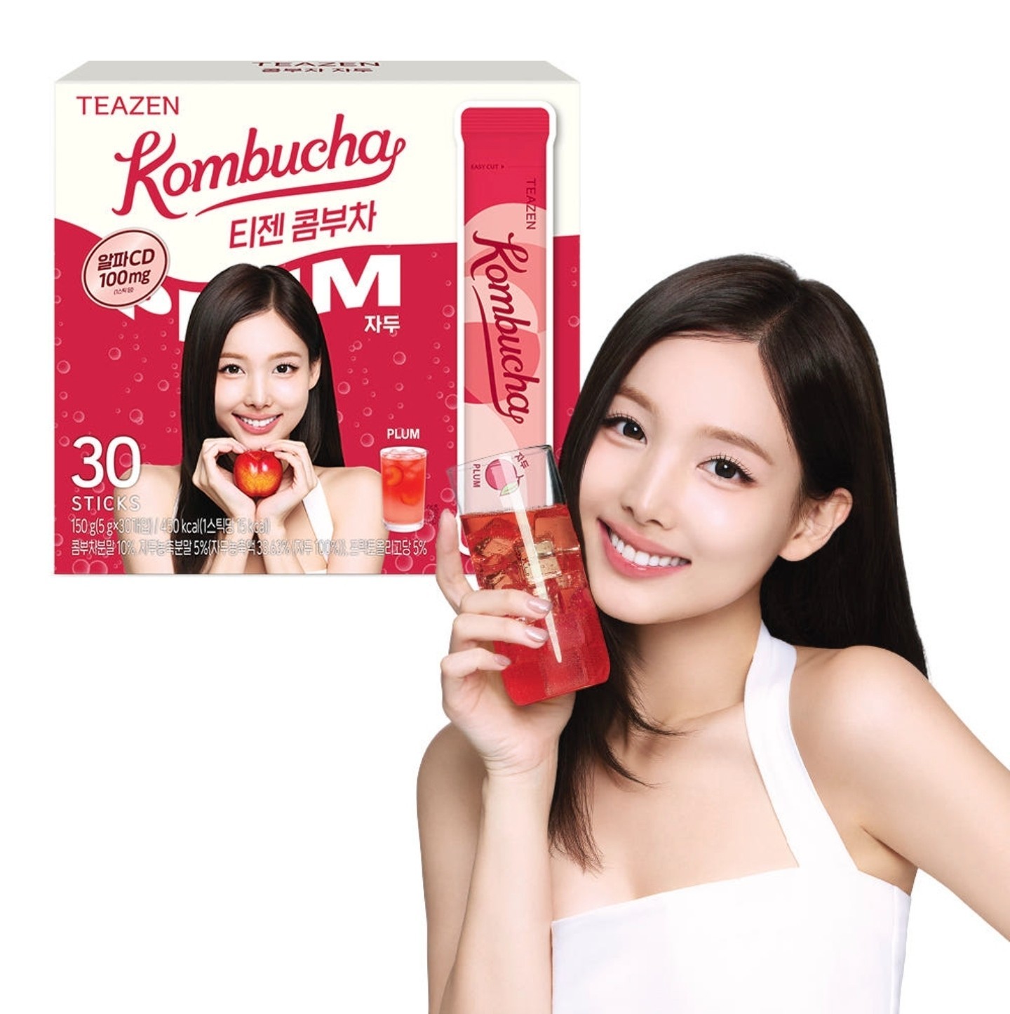 Teazen x TWICE Kombucha – 30 Sticks (150g Total)/(2 Types / Plum-Melon)