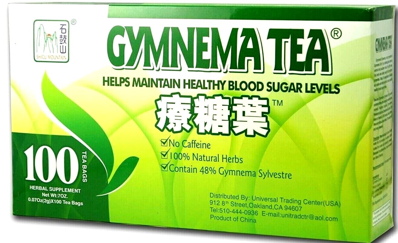 Gymnema Green Tea For Diabetics, No Caffeine 100 Tea Bags