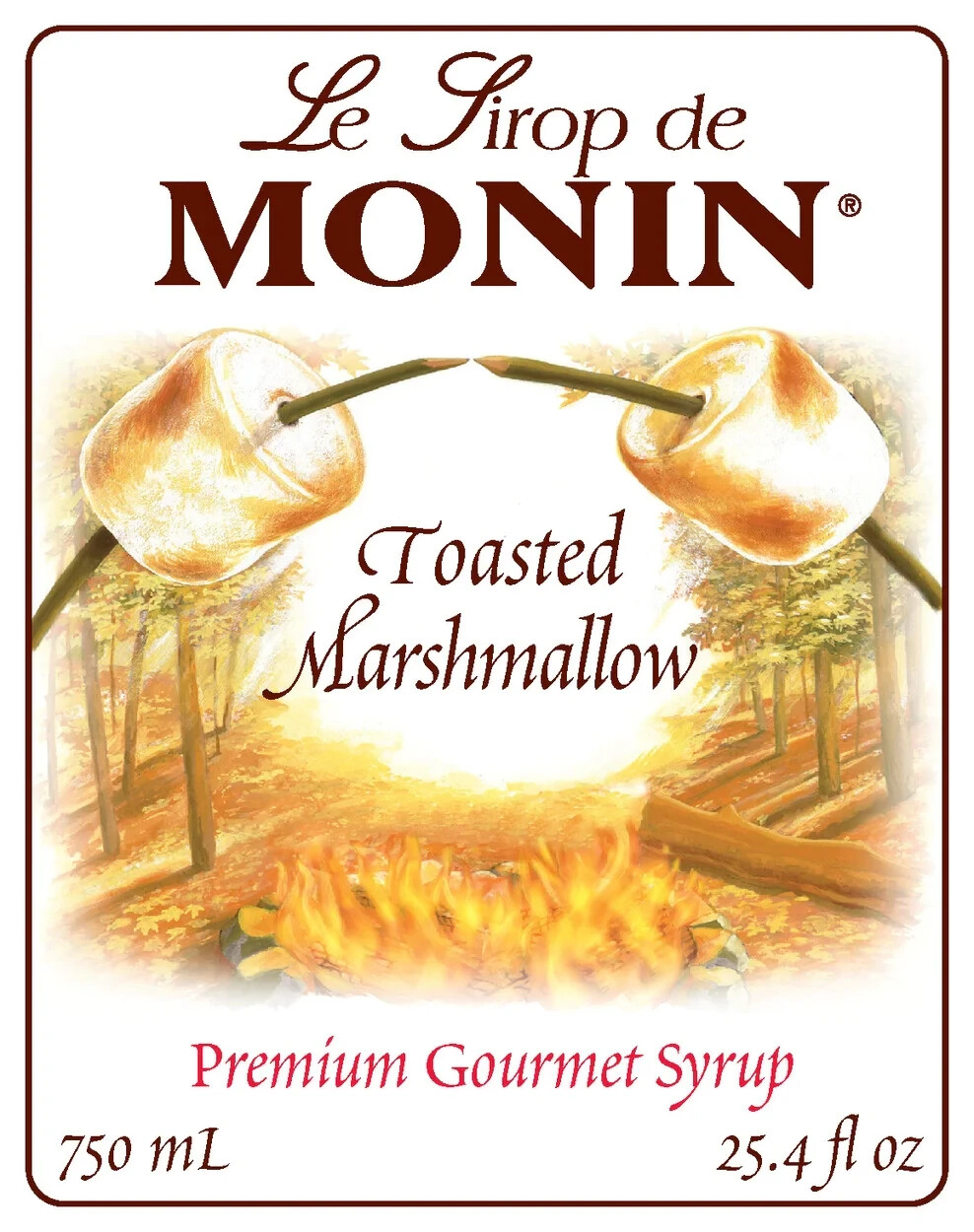 Monin Toasted Marshmallow Syrup (750mL), H-Toasted Marshmallow