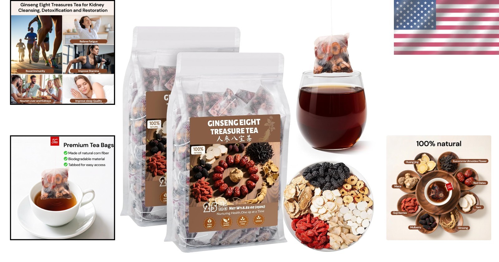 Ginseng Eight Treasure Tea – 100% Natural Ingredients
