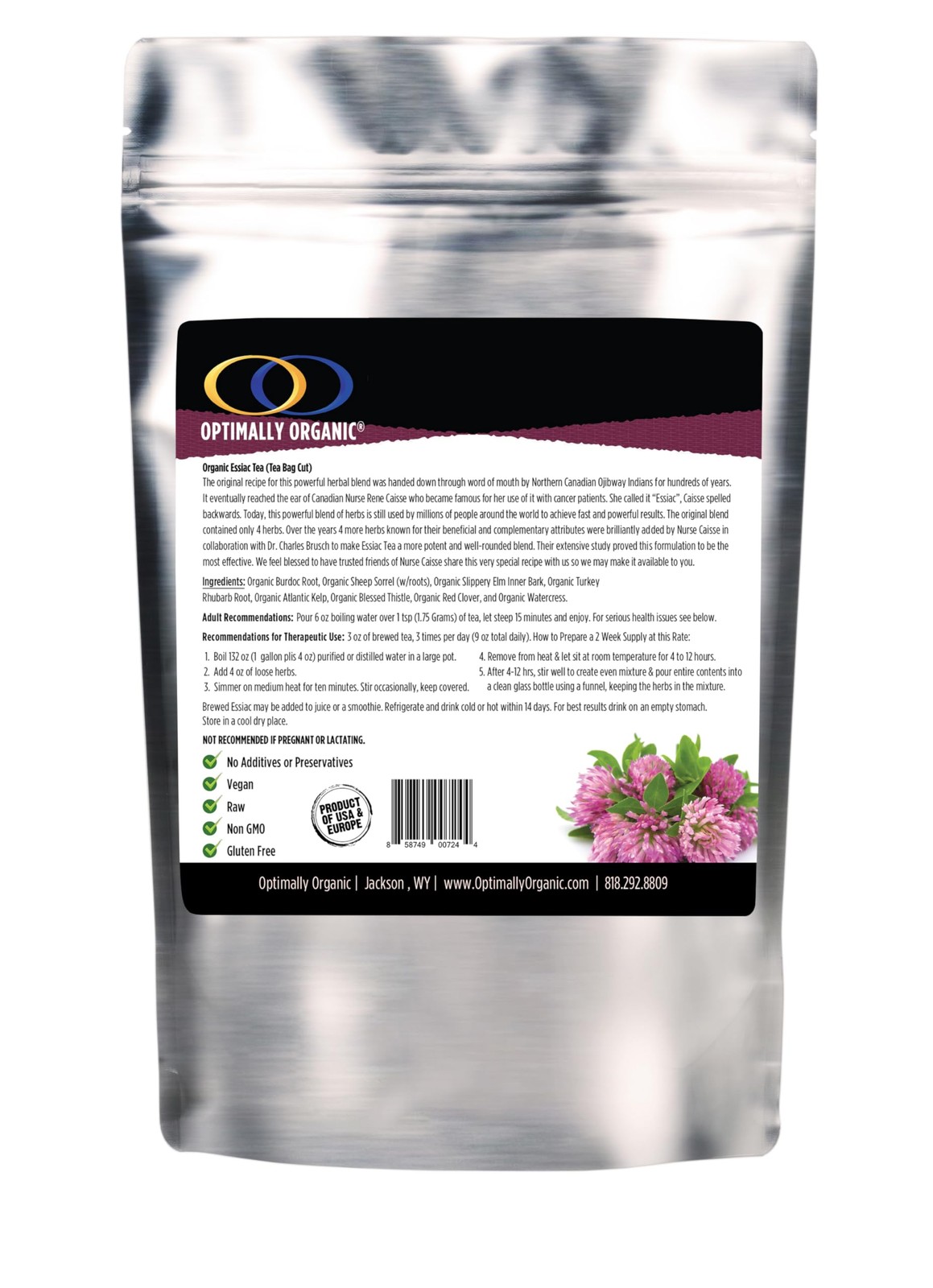 Optimally Organic ESSIAC Tea – Tea Bag Cut – 8 Herb Recipe by Rene Caisse USA…