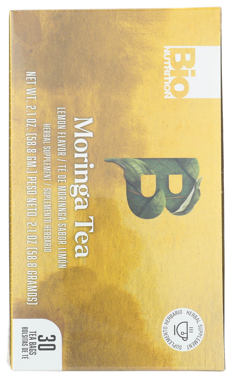 Lemon Flavor Moringa Tea 30 Bags By Bio Nutrition Herbal Supplement 1 Pack