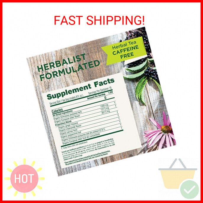 Traditional Medicinals Tea, Organic Echinacea Plus Elderberry, Boosts the Immune