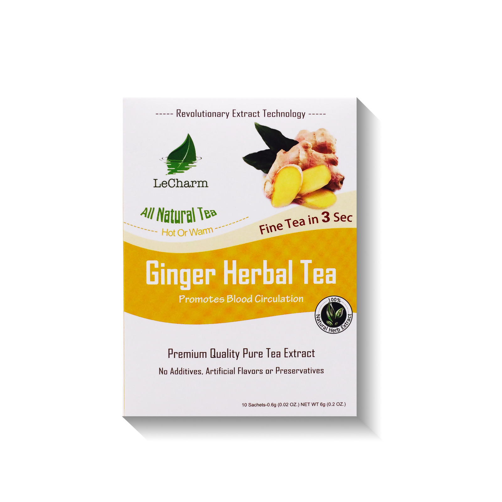 LeCharm Premium 100% Natural Fruit Herbal Black Green Tea Extract 10 Sachets