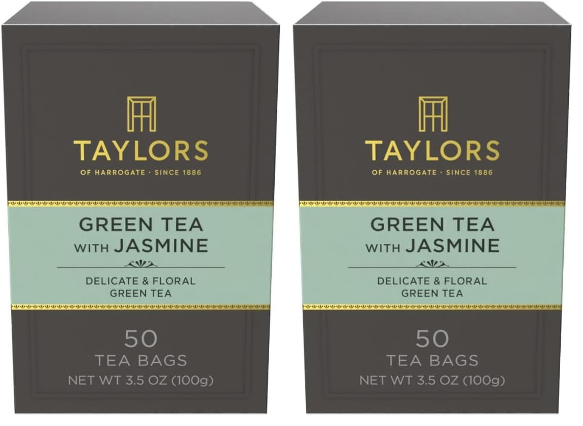 Green Tea with Jasmine, Pillow Tea Bags, 50 Count (Pack of 6), Delicate, Floral