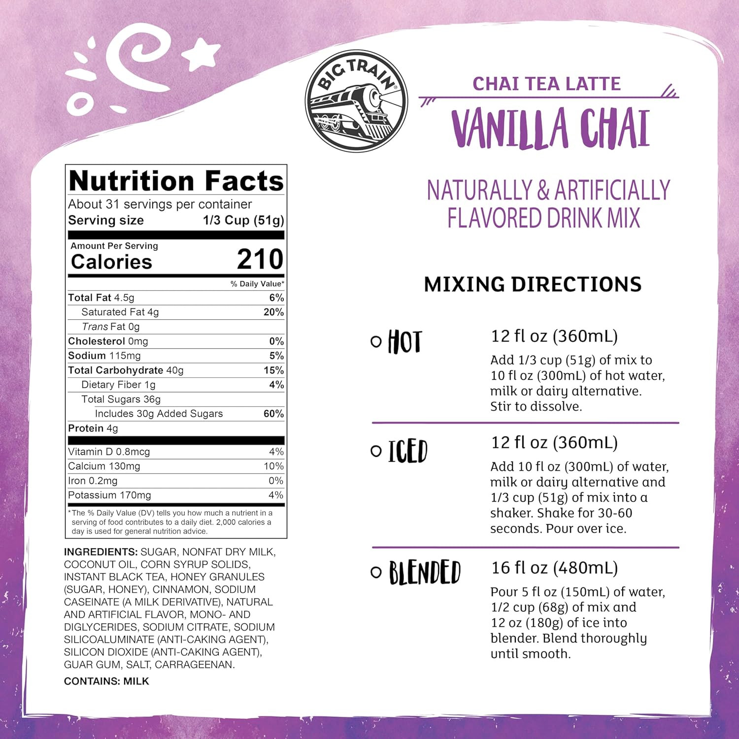 Vanilla Chai Tea Latte Beverage Mix, 3.5 Pound (Pack of 1)