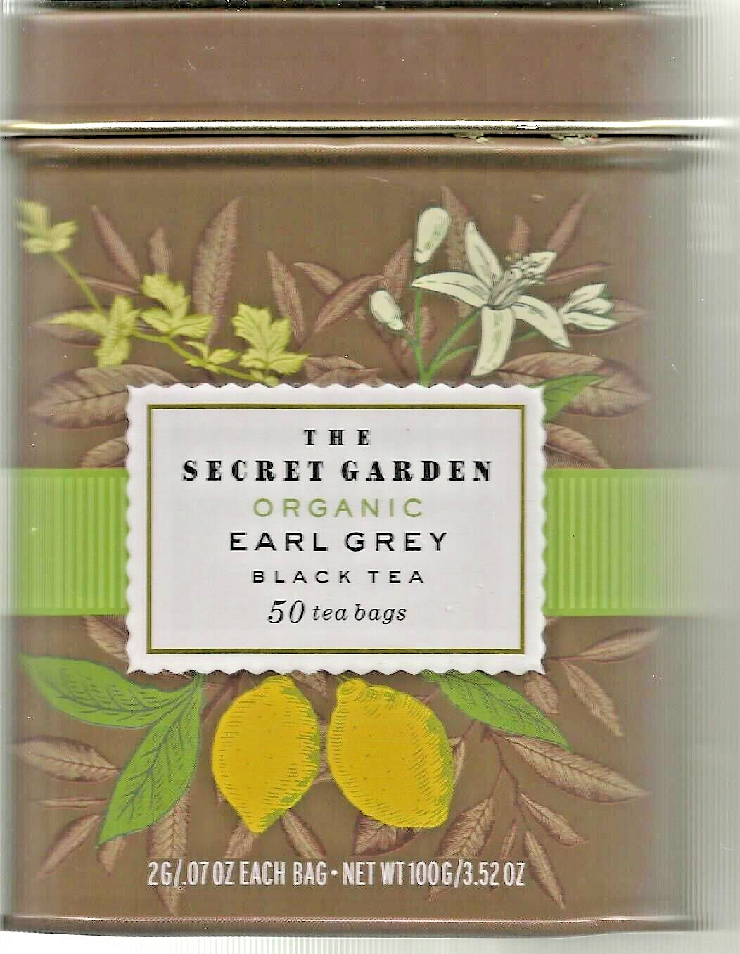 THE SECRET GARDEN ORGANIC EARL GREY BLACK TEA 50 TEA BAGS IN REUSABLE TIN.09/27