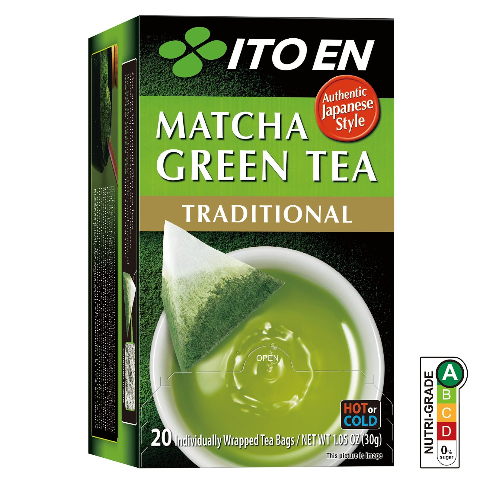 ITO EN Matcha Green Tea, Traditional, Tea Bags 20 Count (Pack of 1),
