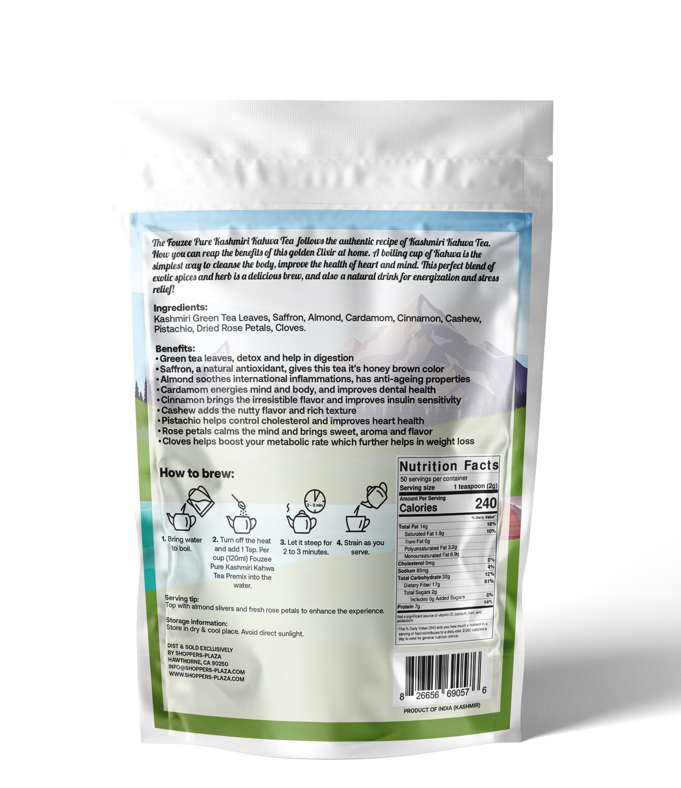 Fouzee Pure Kashmiri Kahwa Tea (Ground) 100g (3.53oz)