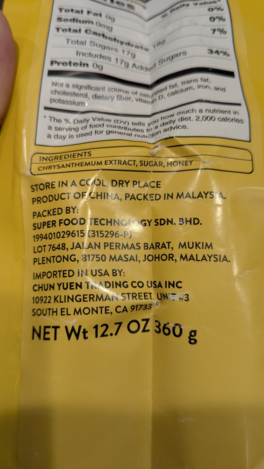 SUPER Instant Chrysanthemum Honey Tea – 20 Sticks