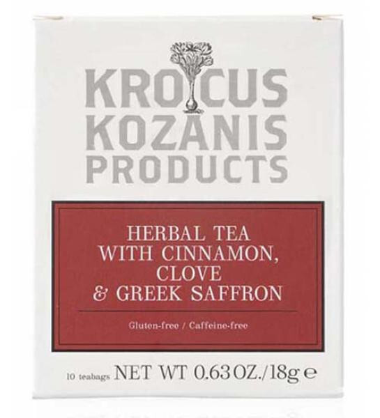 Krocus Kozanis Products Tea Greece 10 x teabags 18g (1,8g) Greek saffron