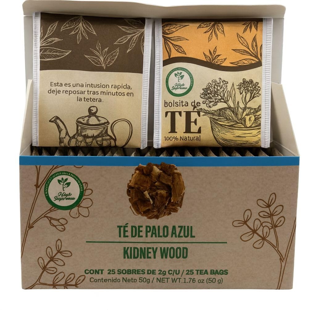 Authentic Palo Azul Tea Bags 100 Natural Vegan Non GMO 25 Bags Herbal Infusion