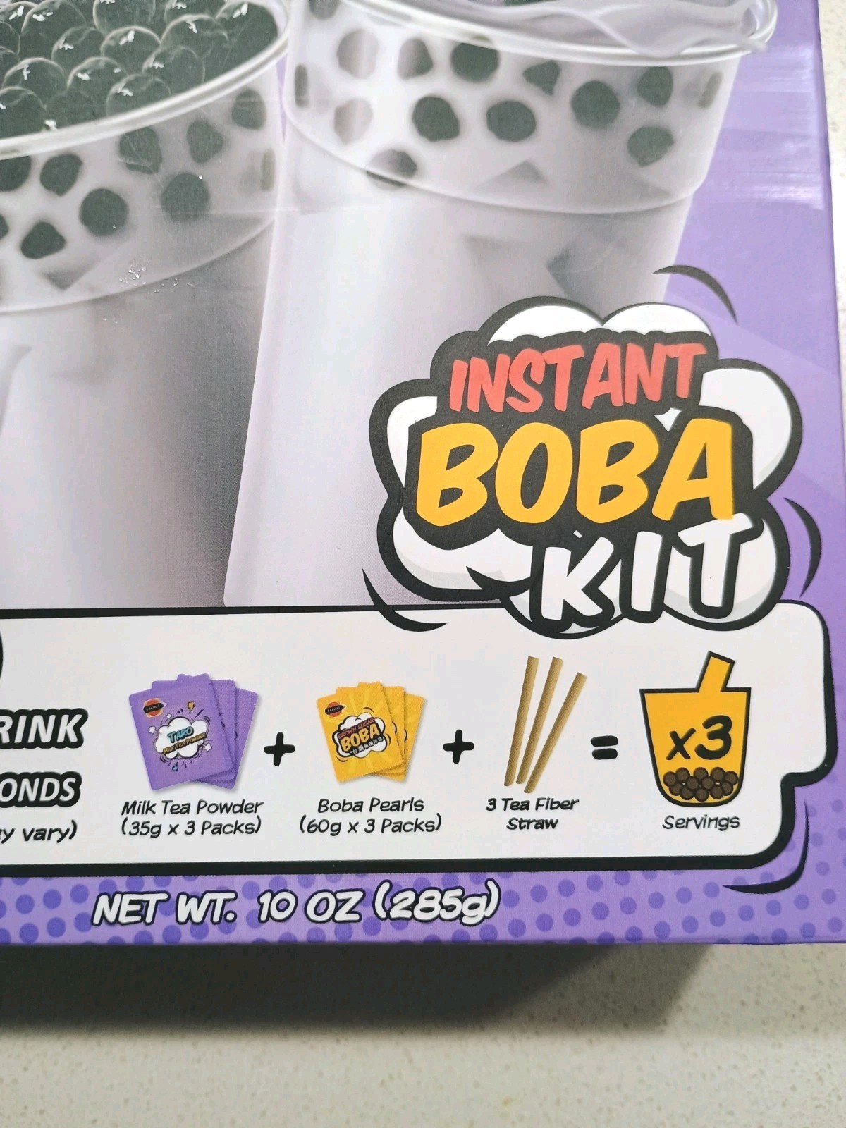 J Basket Taro instant Boba Tea Kit 3 Servings Best Before 09/14/2027