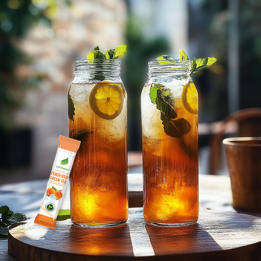 LeCharm 8-Flavor Tea Powder Mix – 100% Natural Herbal Black Green Fruit Tea Pack