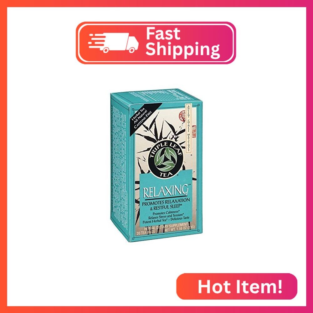 Triple Leaf Tea Relaxing Herbal Tea, 20 Tea Bags per Box (Pack of 3 Boxes)