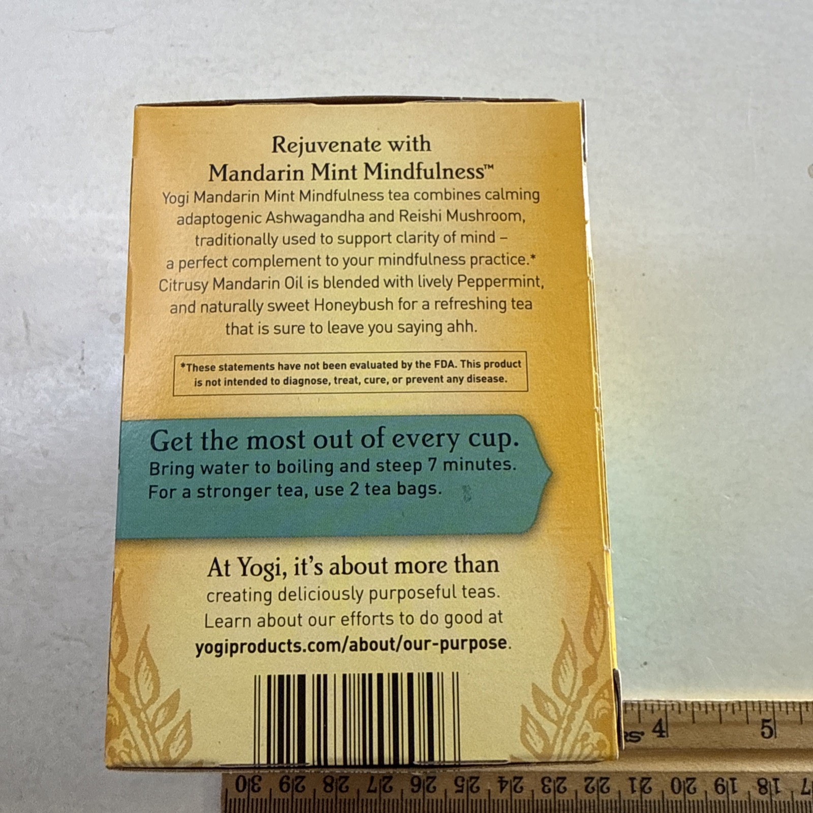 Yogi Tea Mandarin Mint Mindfulness Herbal Supplement Calm Clarity Organic Orange