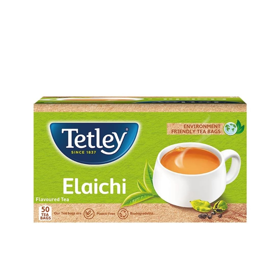 Tetley Elaichi Flavoured Chai Black Tea | 50 Tea Bags | Refreshing Aroma