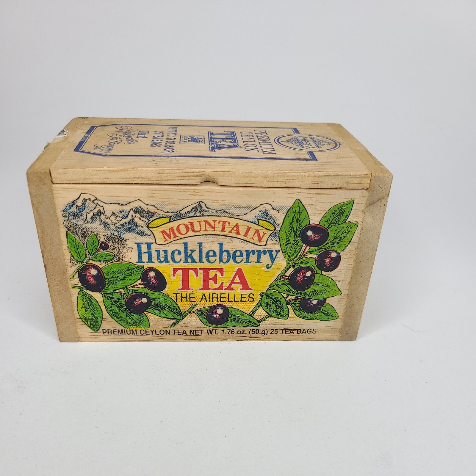 Mlesna Premium Ceylon Tea Wooden Box huckleberry -empty