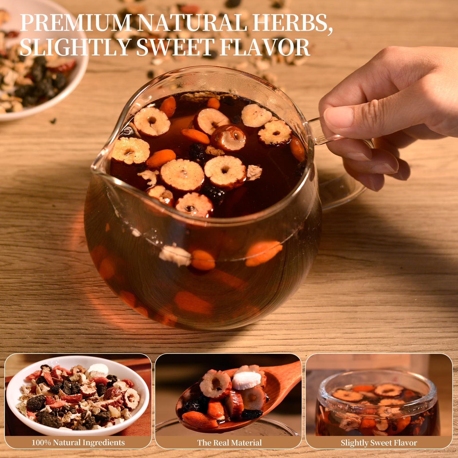 60Pcs Ginseng Ten Treasures Tea, Tea(2 Pack/60 Bags)