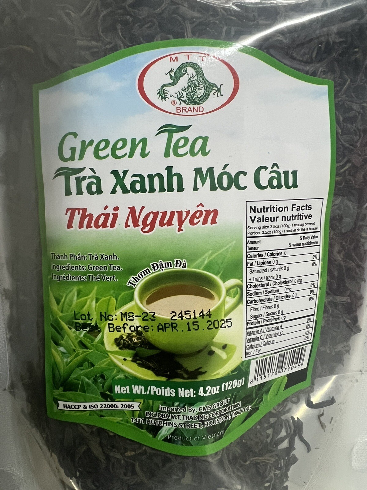 Green Tea Tra Moc Cau Thai Nguyen Product Of Vietnam 120g By MTT