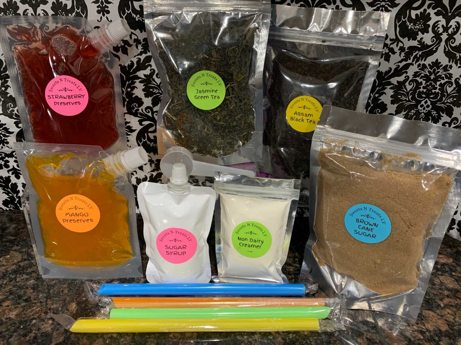 JASMINE Tea BLACK Tea MANGO STRAWBERRY Jam Milk Tea Fruit Smoothie DIY KIT New