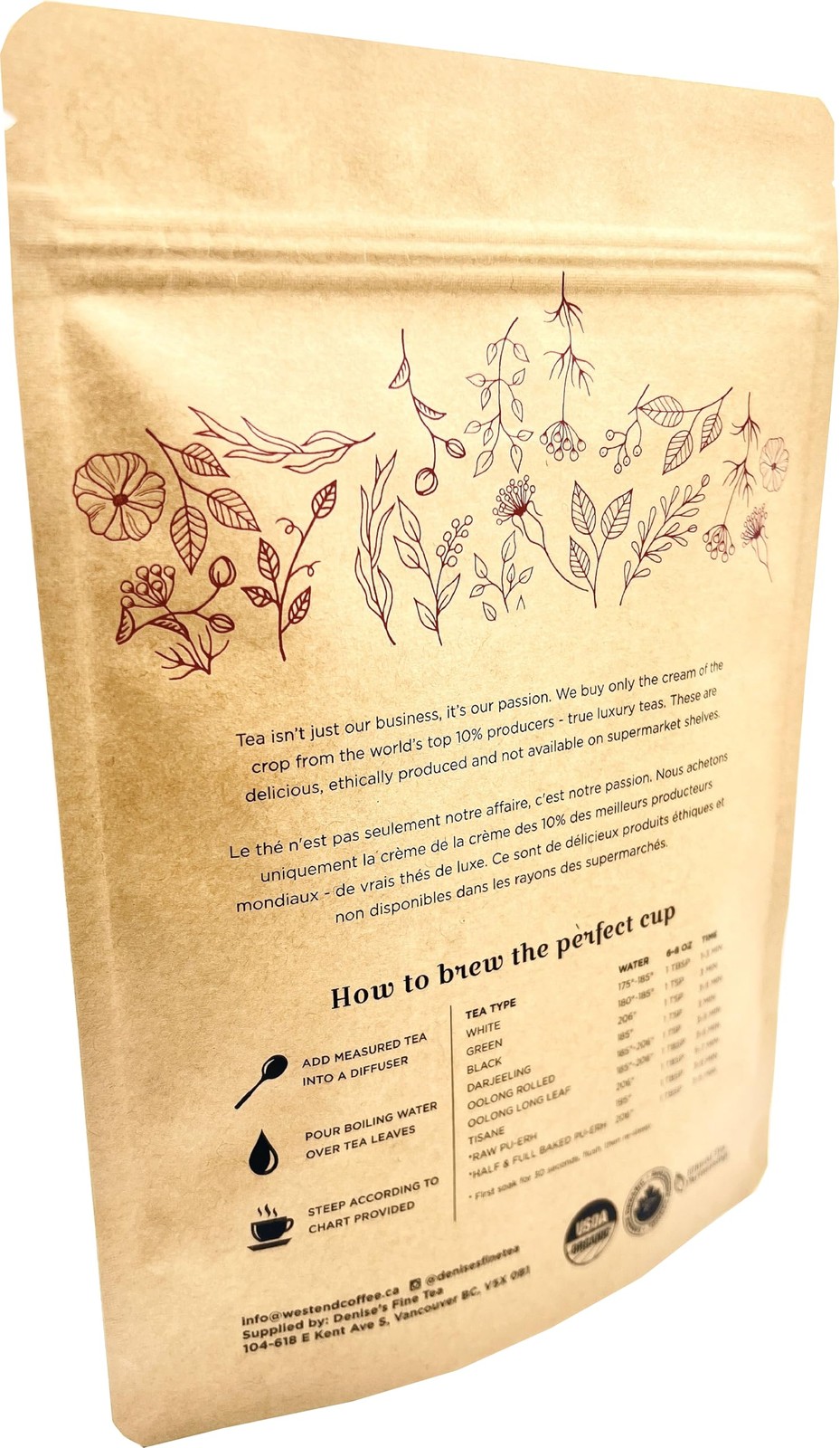 Denise’s Fine Tea, Premium, Decaf Earl Grey Black Tea, Decaf Black Tea, Loose…
