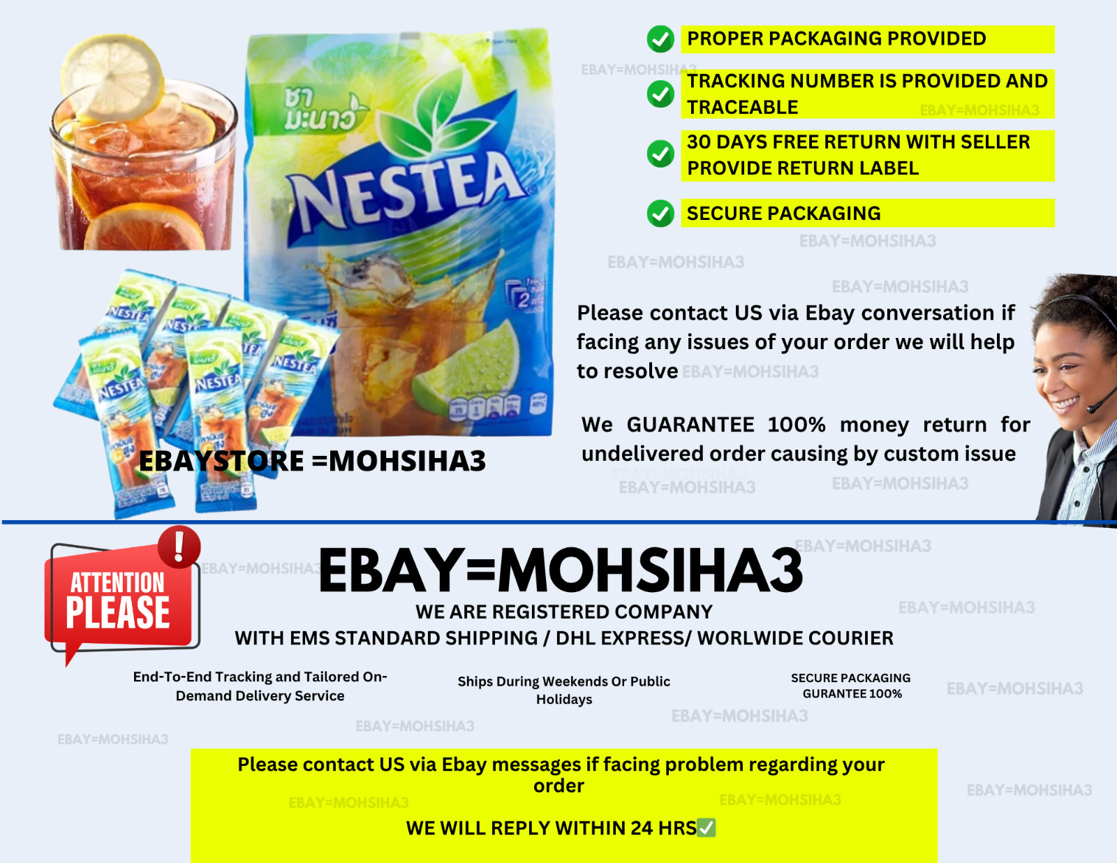 Nestea LEMON TEA Instant Powder Sour & Sweet Taste Drink Iced Fresh (18 Sachets)