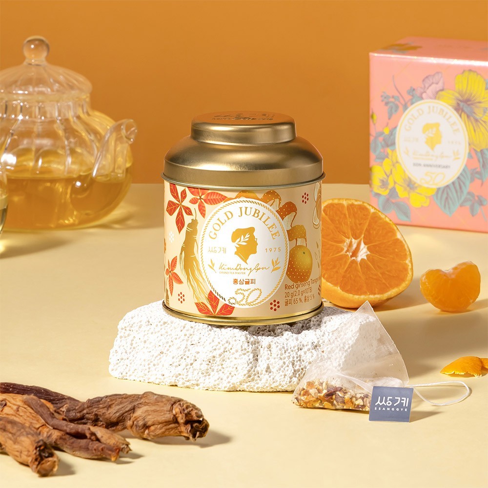 Korean Red Ginseng Tangerine Peel Tea 10 Bags | Ssanggye Gold Jubilee