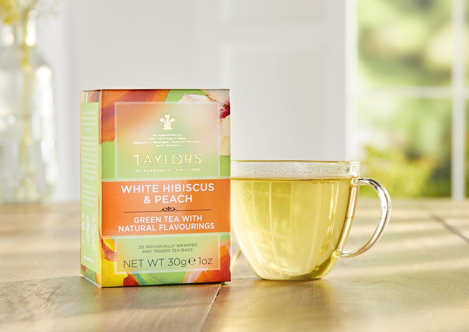 Taylors Of Harrogate Green Tea Peach Hibiscus 20 Count Individually Wrapped Bags