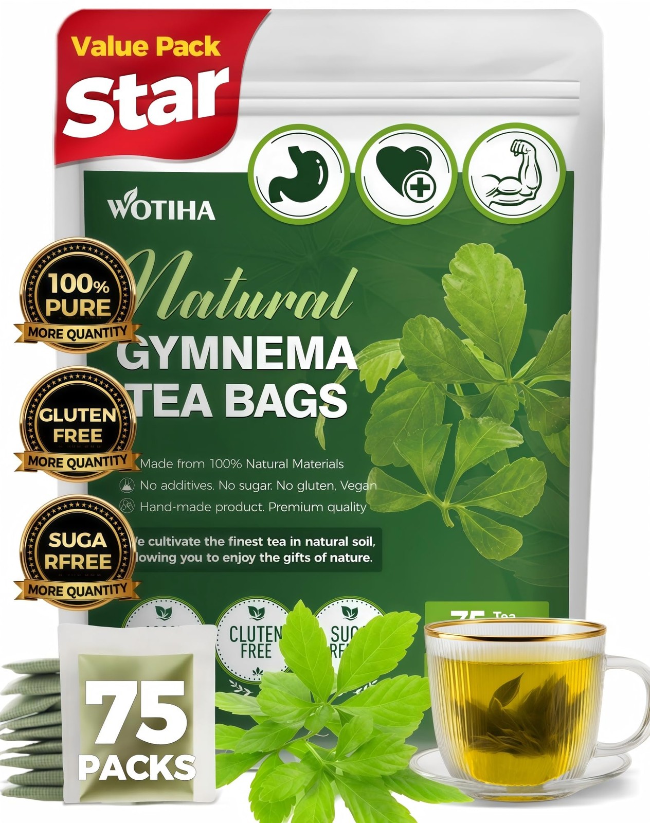 Natural gymnema tea 150g.100% natural ingredients gymnema sylvestre Herbal te…