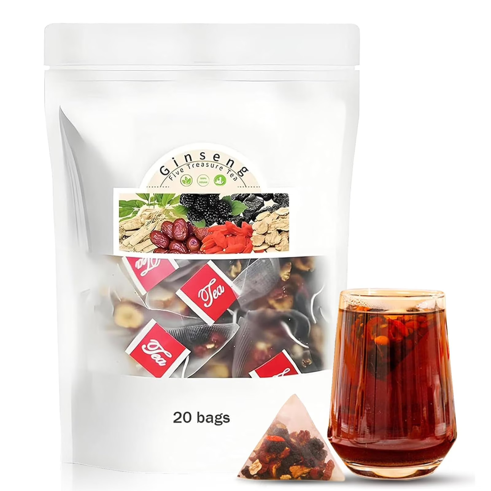 Wellness Herbal Ginseng Tea – Kidney Cleanse/Detox-40 tea bags-Free Shipping