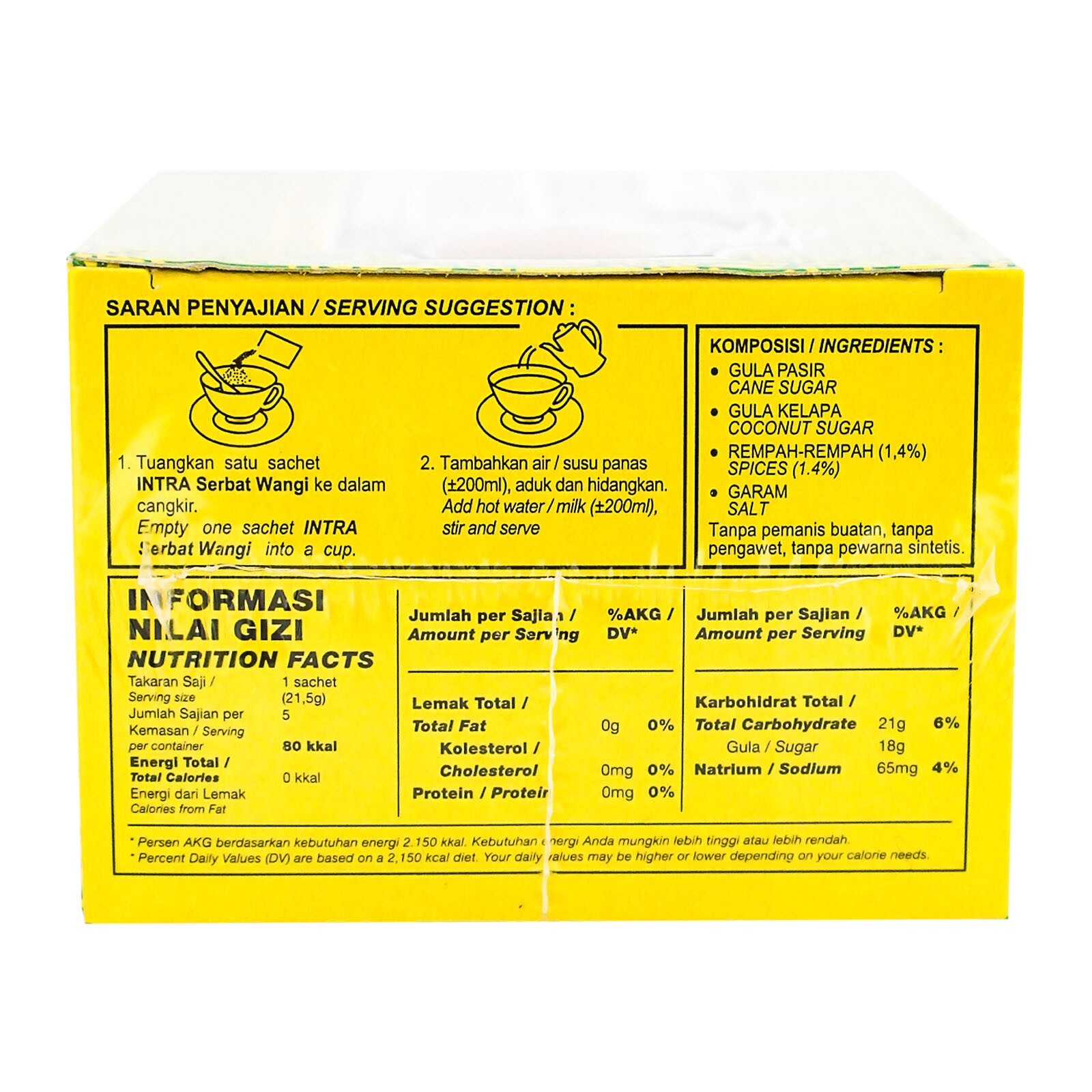 Intrafood Indonesia Ginger Spice Tea Serbat Wangi (21.5g x 5sachets) Box of 3
