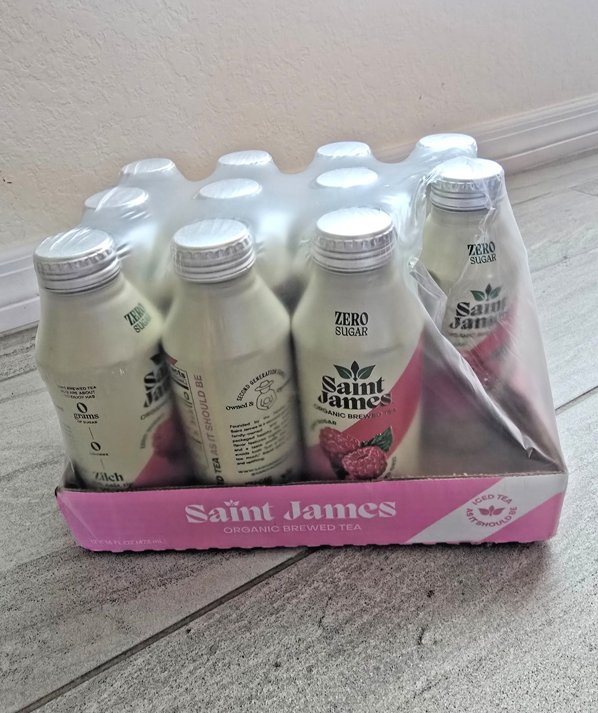 Iced Black Tea Organic Saint James Non-GMO, Gluten Free, Zero Calorie (11 Btls)