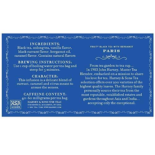 Harney & Sons Fruity Black Tea with Bergamot, Paris, 50 Tea Bags