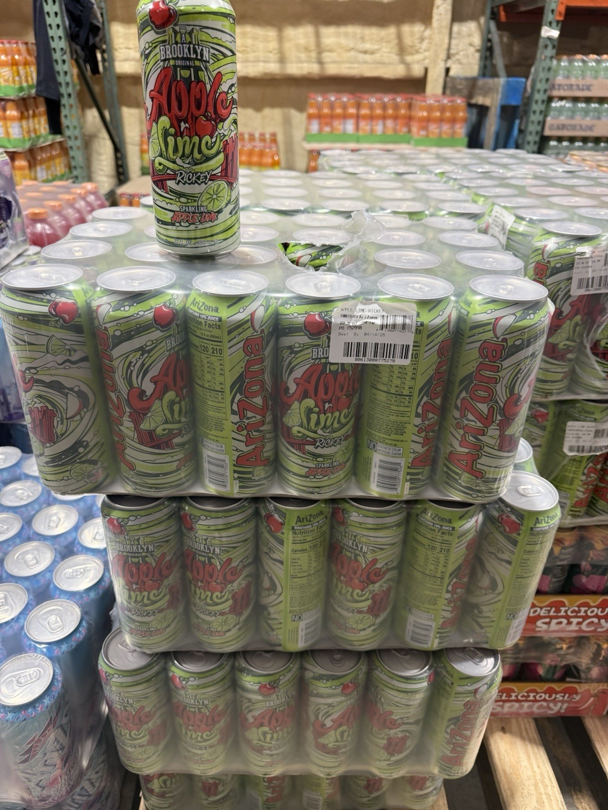 Arizona Apple Lime Rickey Sparkling Tea Drink, Canned 22 fl oz (650 mL)