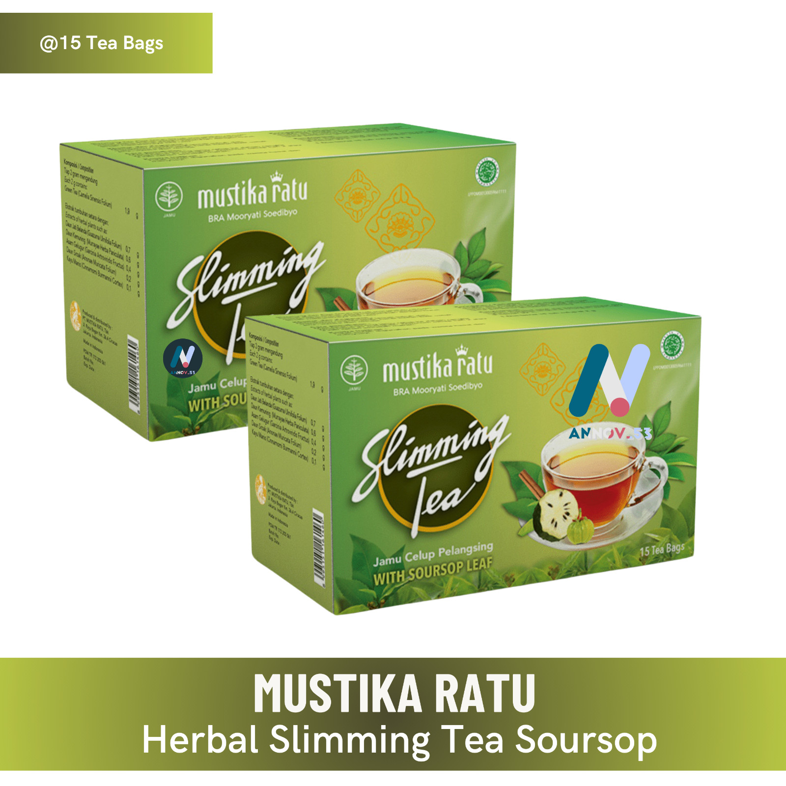 MUSTIKA RATU Herbal Slim Soursop Tea Immune Antioxidant Weight Loss Fat Burn 2X