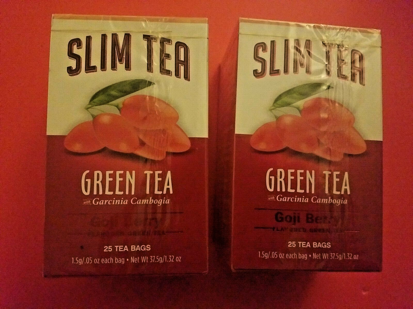 2 PACK SLIM TEA GARCINIA CAMBOGIA GREEN TEA GOJI BERRY 25 TEA BAGS PER BOX