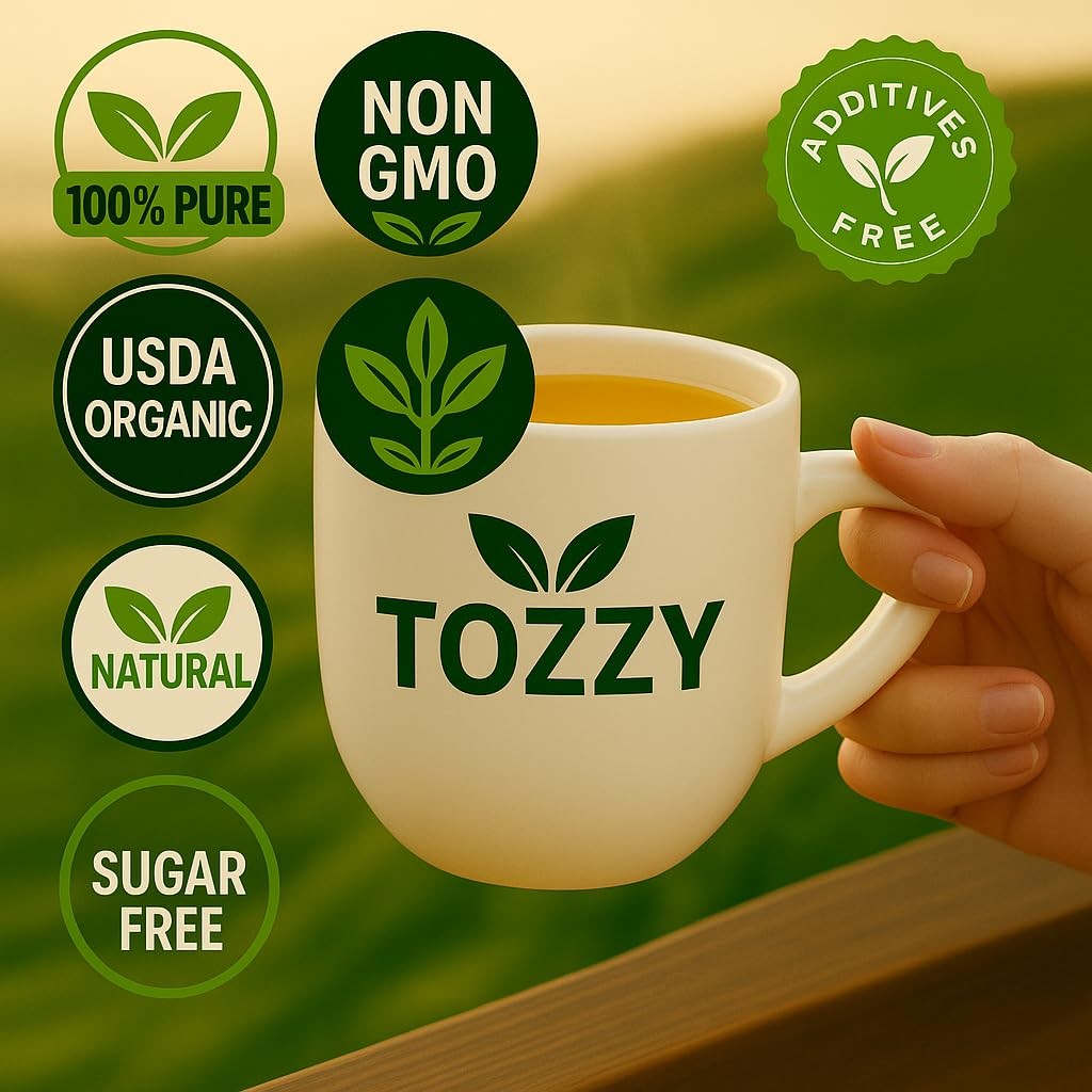 Tozzy Organic Ashwagandha Tea – 100 Count, PlantBased Pyramid Tea Bags