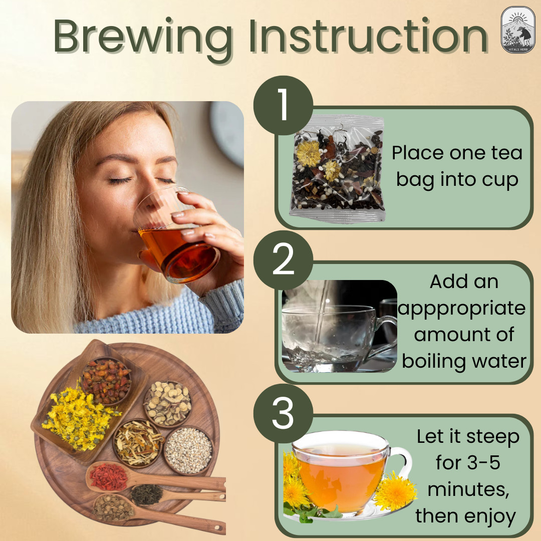 Dandelion Wolfberry Herbal Tea 120g, Caffeine Free Yoga Wellness Detox Tea Blend