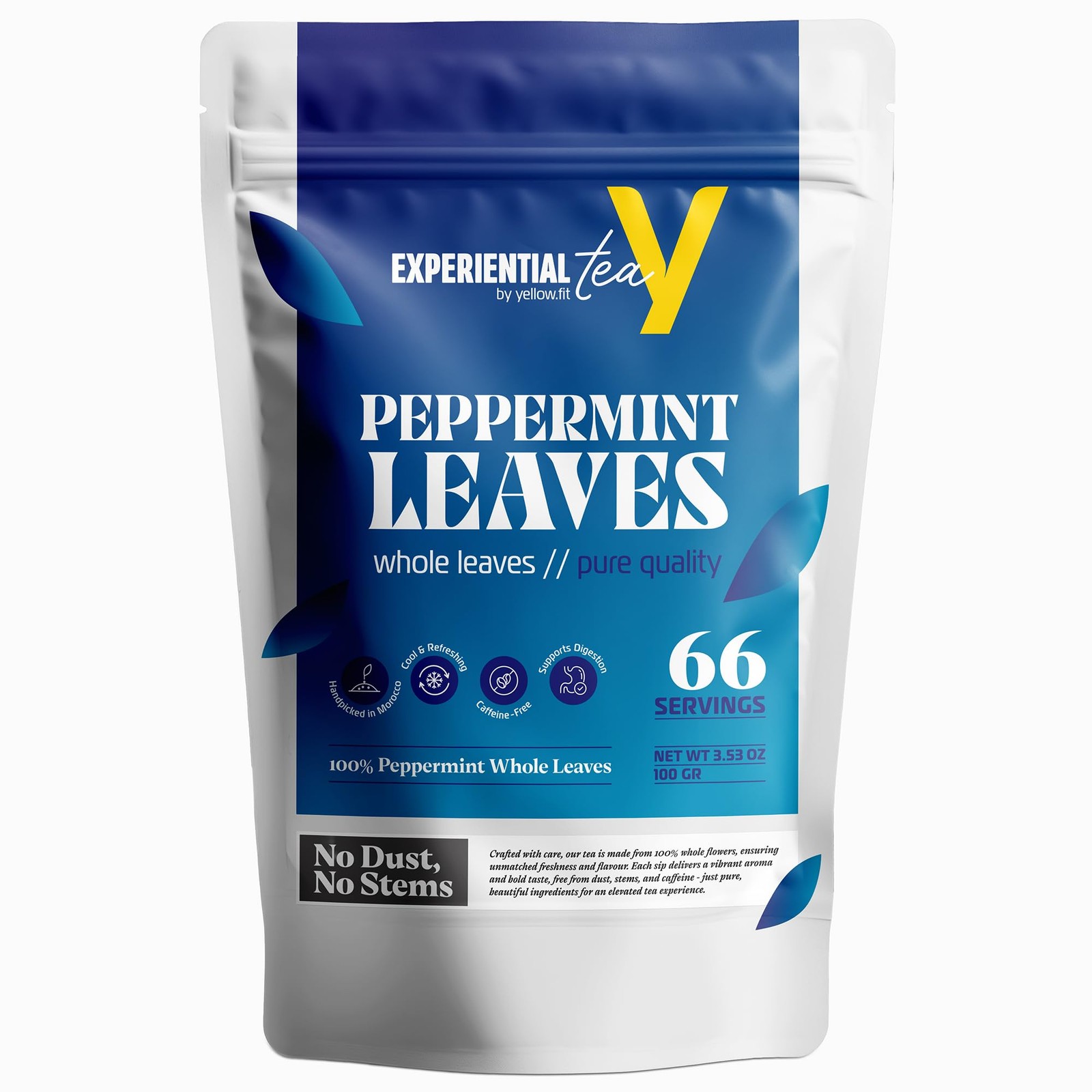 Peppermint Whole Leaf Tea – 1500mg Loose Leaf Herbal Tea, Caffeine-Free Peppe…