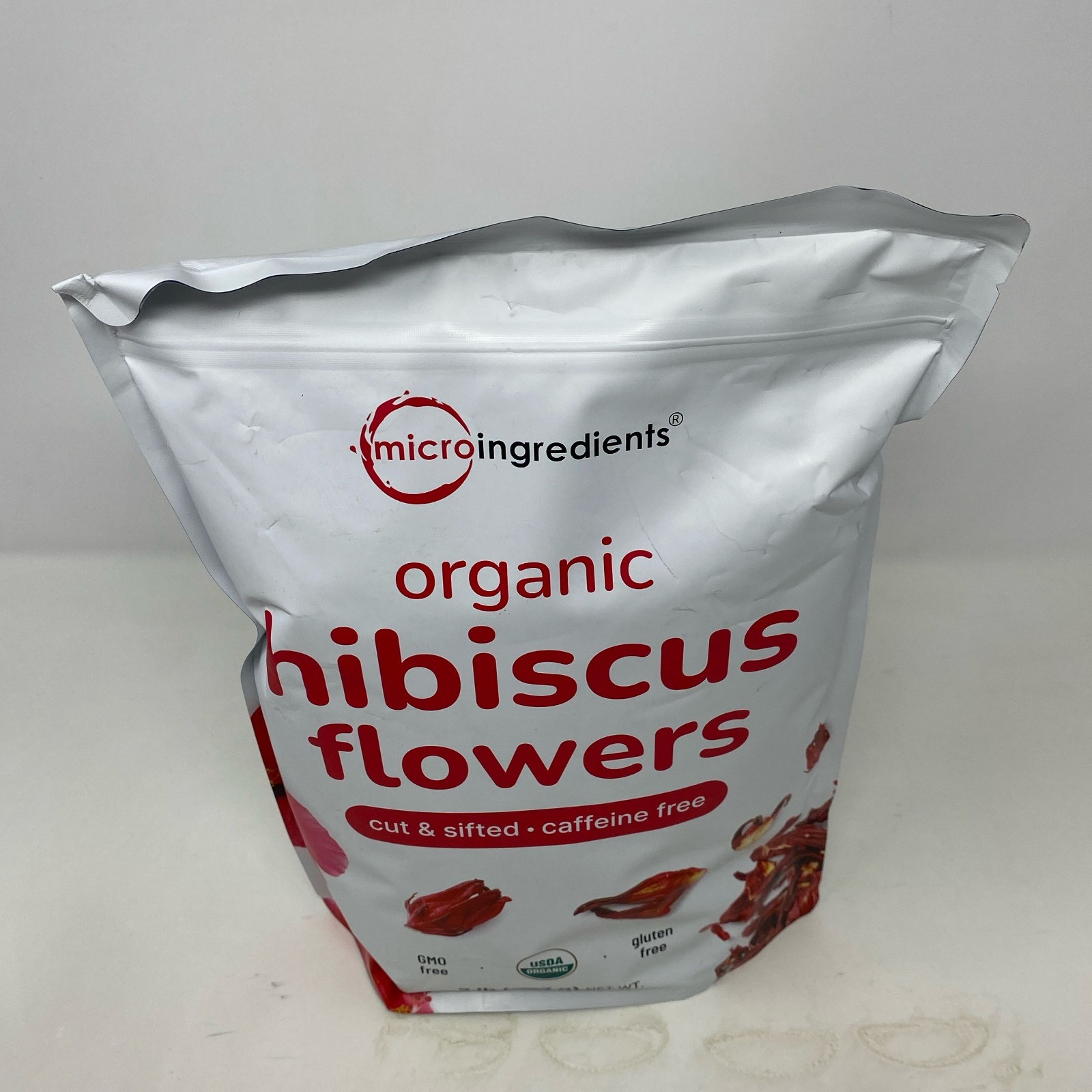 Micro Ingredients Organic Hibiscus Flowers, Red, 2 lb Loose Leaf Tea