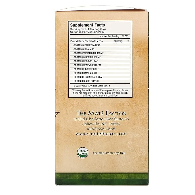 Mate Factor Organic Antioxidant With Tumeric – Herbal Tea 20 Bags