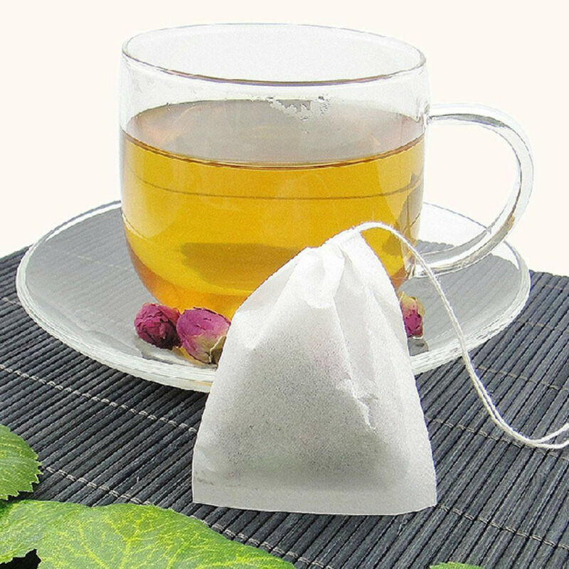 100pcs Empty Teabags Non-Woven String Heat Seal Filter Fabric Herb Loose Tea Bag