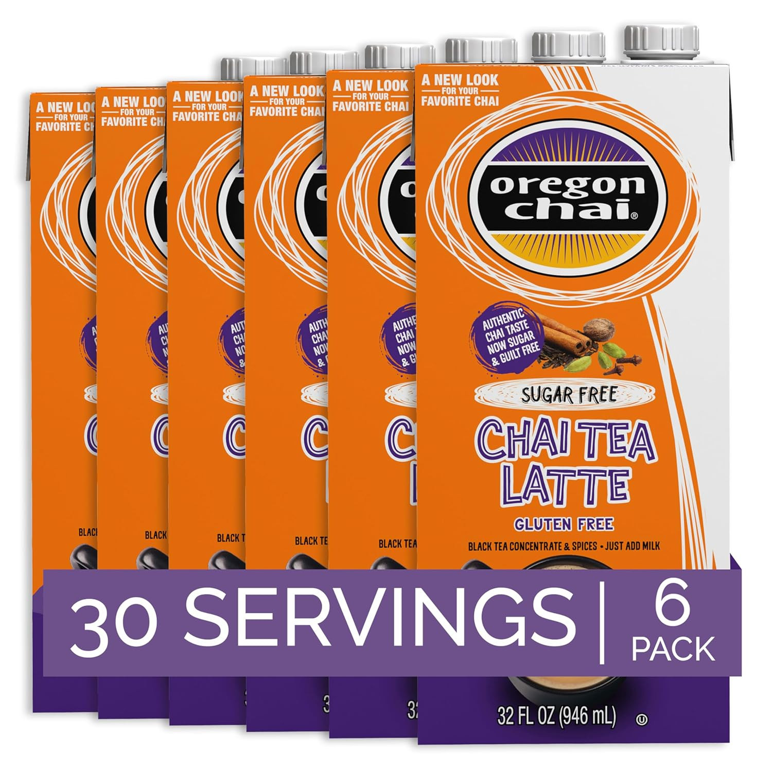 Sugar Free Chai Concentrate, 32 Fluid Ounce (Pack of 6)