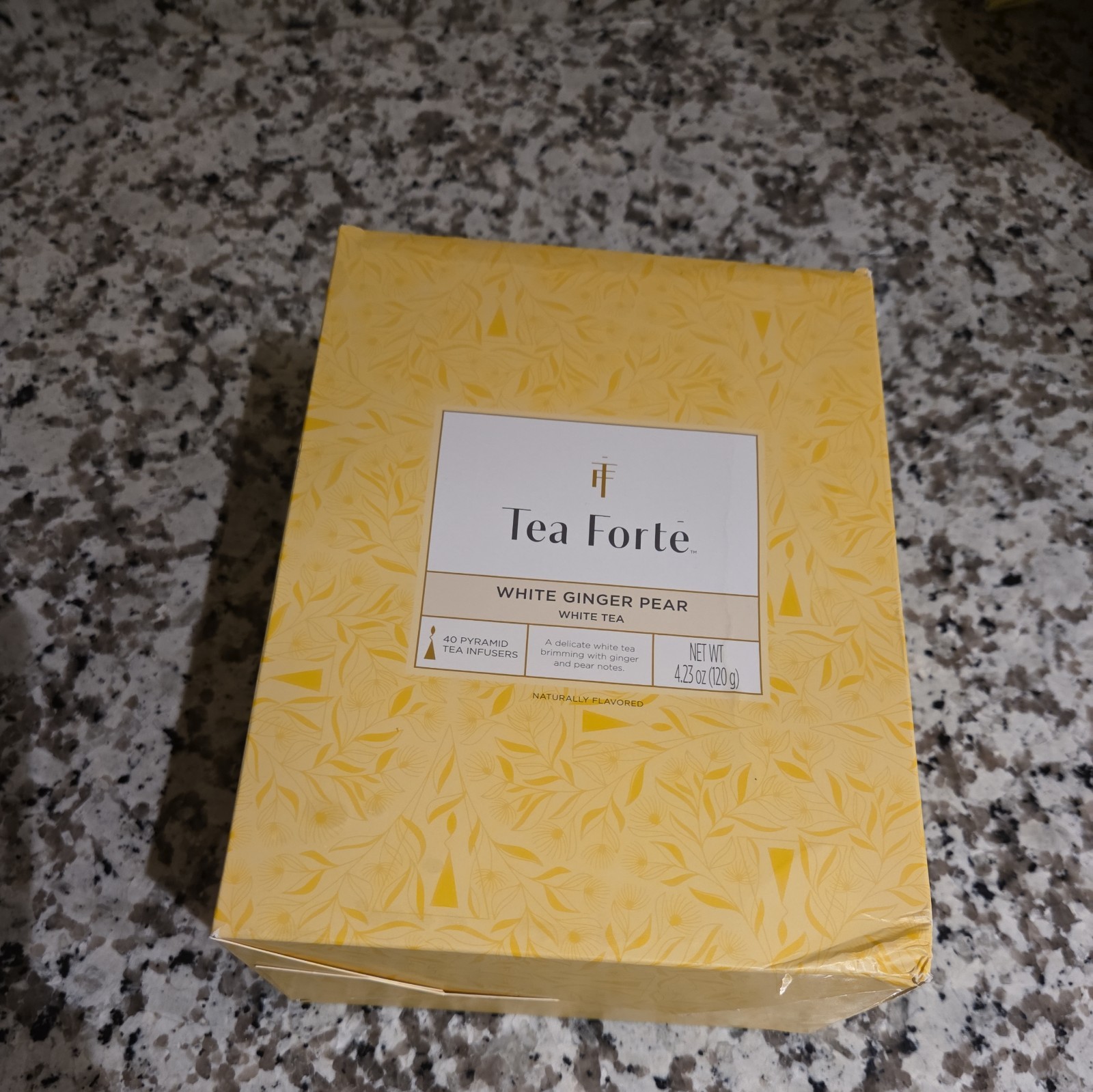 Tea Forte White Ginger Pear 40 Pyramid Infusers White Tea Bags Event Box