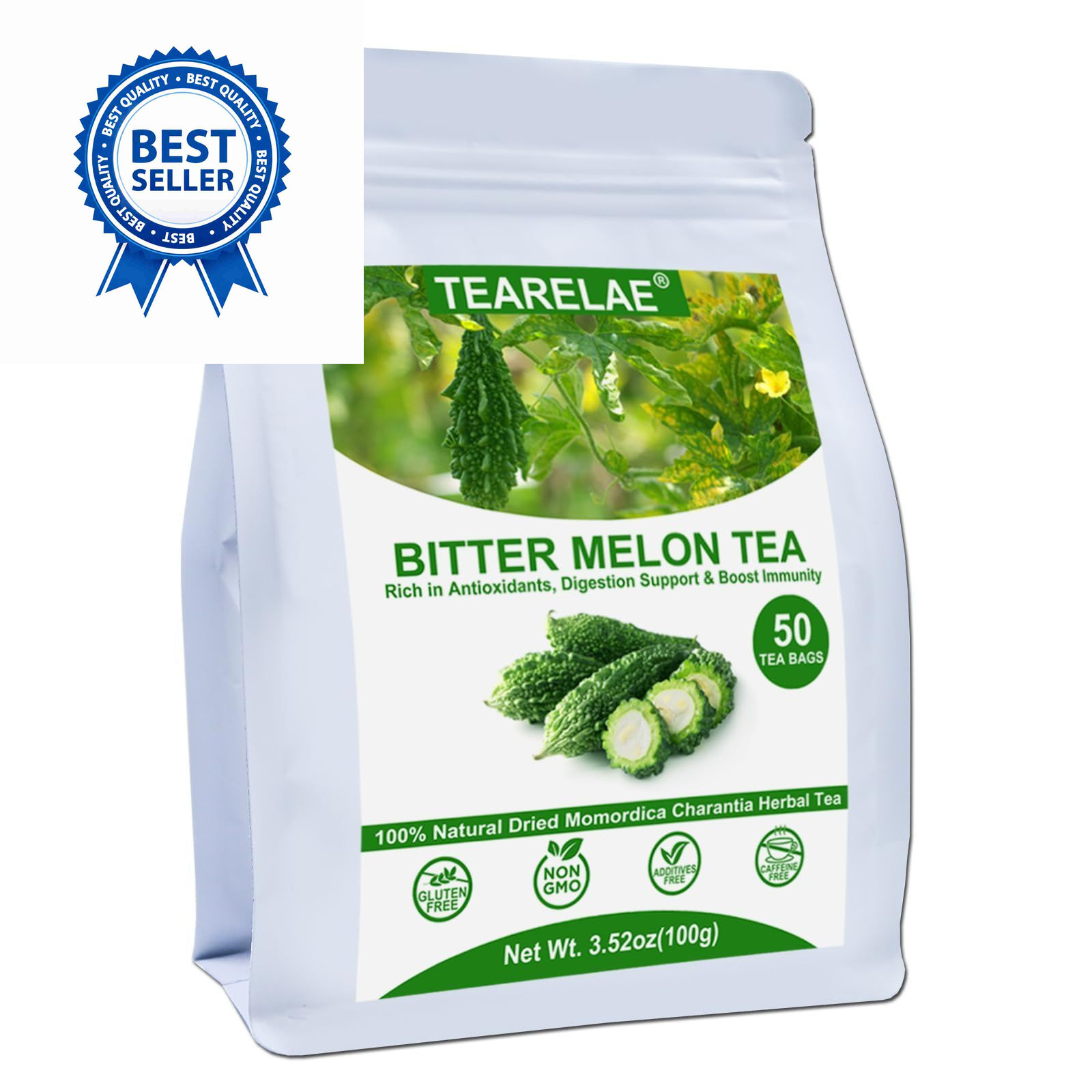 TEARELAE – Bitter Melon Tea Bags – 2g x 50 Count – 100% 50 (Pack of 1)