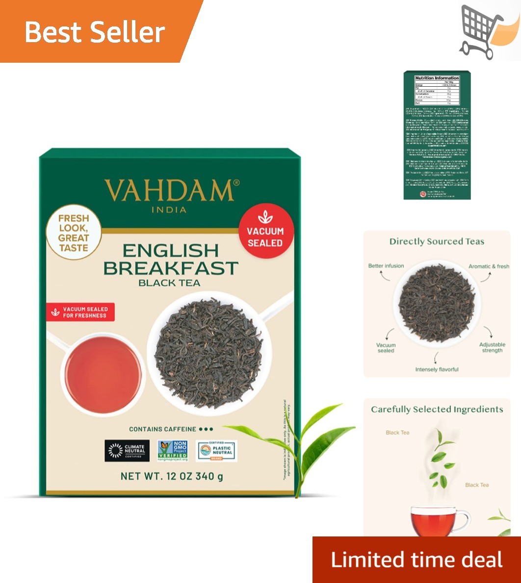 English Breakfast Tea Loose Leaf 340g Strong Aromatic Black Tea Caffeinated