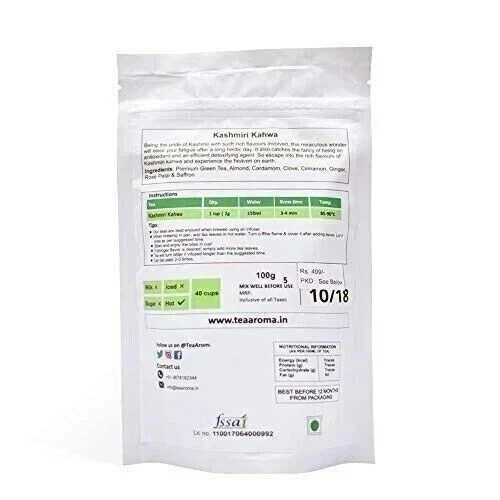 Tea Aroma Kashmiri Kahwa Saffron Herbal Teas 100g
