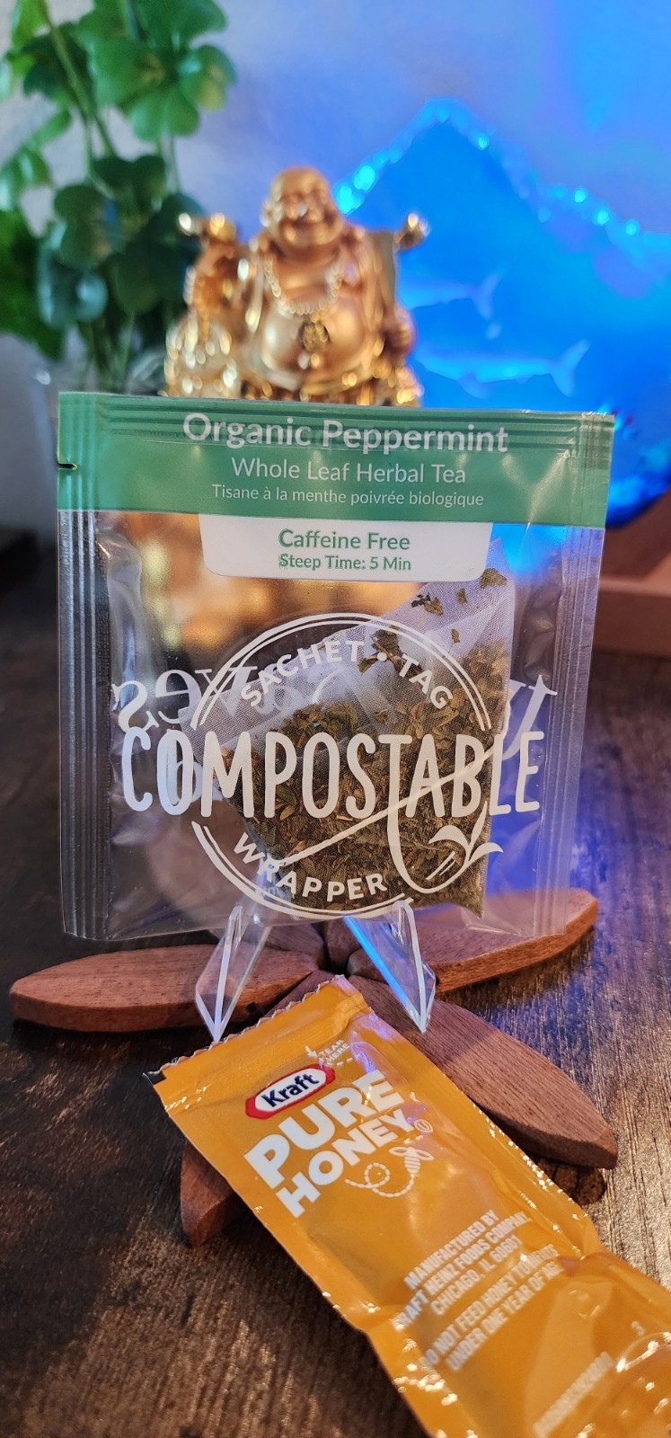 Two Leaves Organic Tea Sampler Pack 8 Flavors + 8 Honey Singles Variety Set