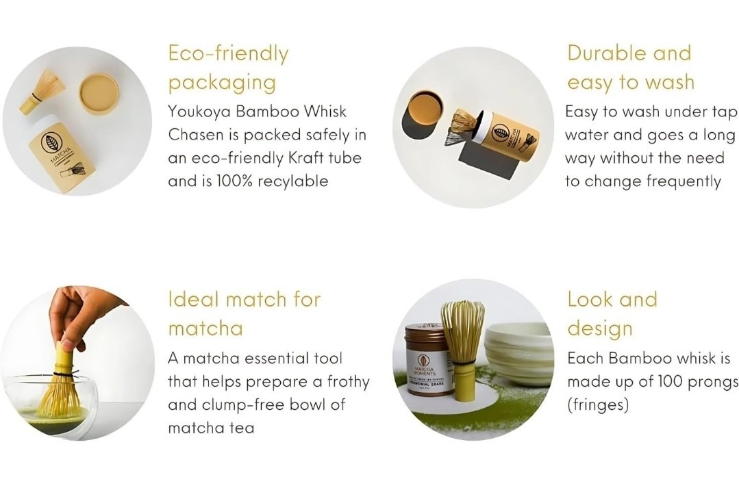 4 Piece Matcha Set Starter Kit Traditional Tea Tools Barista Grade, OPEN BOX